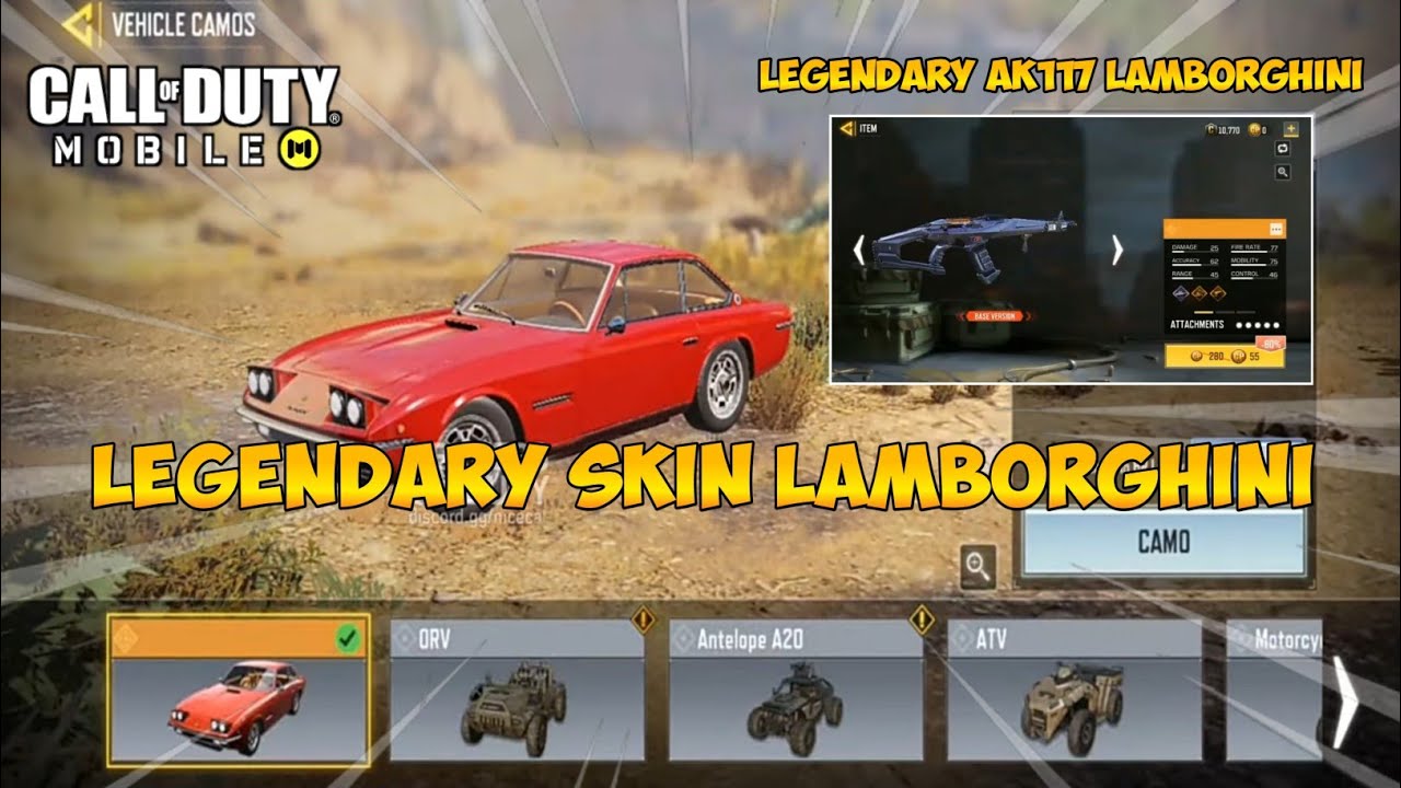 new legendary skin lamborghini dan legendary ak117 lamborghini codm ...