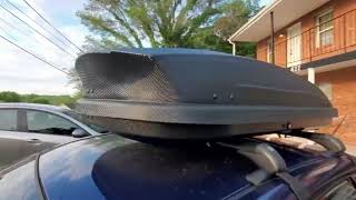 GarveeTech Rooftop Cargo Box Carrier, Dual Side Opening Roof Mount Travel Luggage Storage Capacit