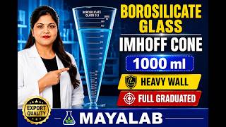 Borosilicate Glass Imhoff Cone 1000ml Heavy Wall | Full Graduated | Laboratory Glassware | MAYALAB