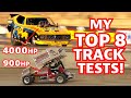 MY TOP 8 TRACK TESTS! Nitro Funny Car, Sprint Car, Race Cars, Muscle Car, Twin Turbo, & V8 Off-Road!