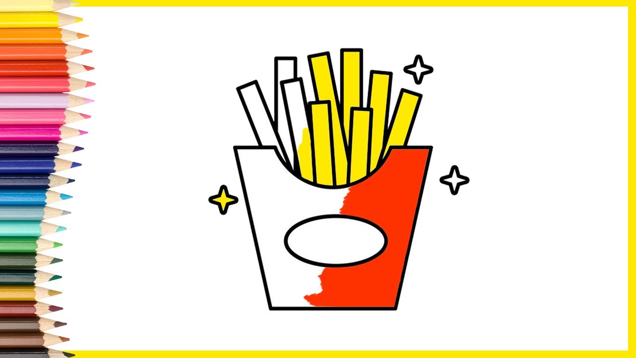 How to color a French fries 🍟| How to draw and color a French fries 🥔 ...