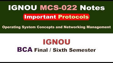 [Network Layer Protocol in TCP/IP Model] MCS-022 Study Material [MCS-022 Notes] MCS-022 Syllabus