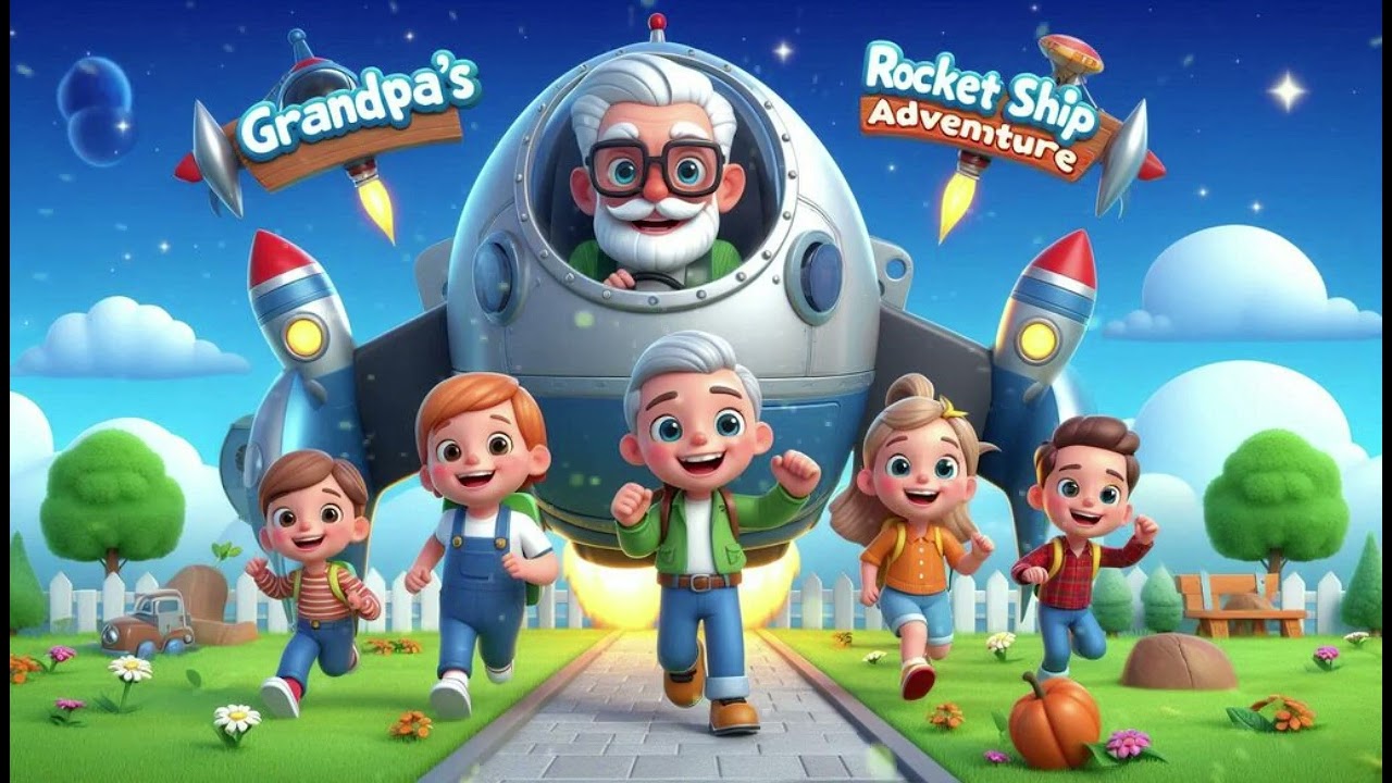 "Grandpa’s Rocket Ship Adventure - A Fun Space Journey for Kids!" Nursery rhymes for Kids