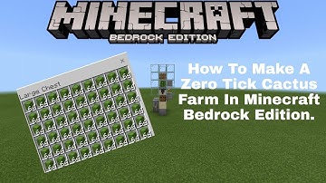 EASIEST ZERO TICK CACTUS FARM TUTORIAL in Minecraft Bedrock. MCPE/Xbox/PS4/Nintendo Switch/Windows10