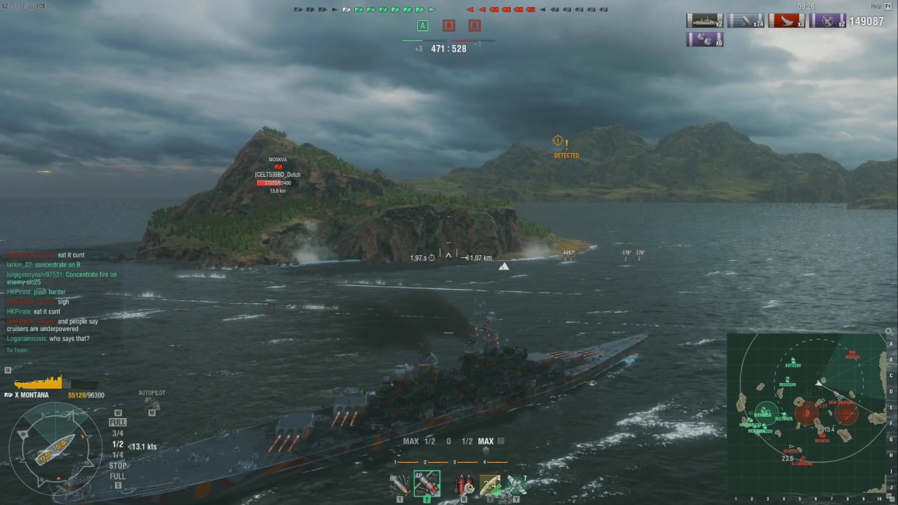 WOWS Montana 6Kills, 223K DMG, 2962 XP YouTube