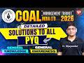General Knowledge/Awareness, solution to all PYQ CIL MT exam preparation 2026