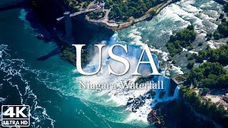 Niagara WaterFalls in USA - Relaxing Piano Music and Amazing Views - 4K