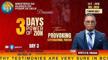 #BCI WEDNESDAY POWER OF ZION DAY 3 SERVICE || WITH APOSTLE MALIK FIREMAN || 03-12-2025