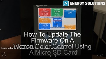 How to Update the Firmware on a Victron Color Control Using a Micro SD Card