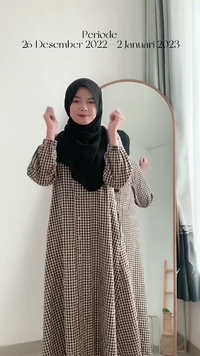gamis katun motif kotak