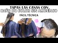 Tapa las canas con baño de color sin amoniaco fácil técnica .