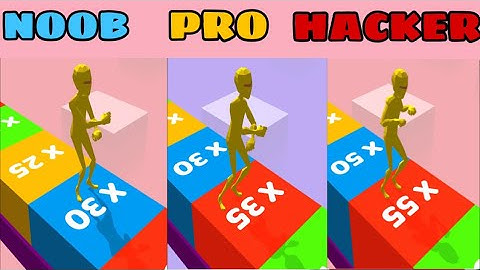 NOOB vs PRO vs HACKER in Skater Stacker - All Levels Gameplay, New Game (Android, iOS)