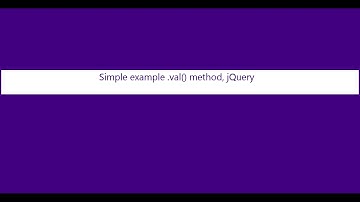 Simple example for .val() method on jQuery
