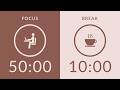 50/10 Pomodoro Timer with Brown Noise 🎧 6-Hour Study with Me for Deep Focus & ADHD ✨