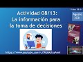 TALLER INTENSIVO DE CAPACITACIÓN 2021: ACTIVIDAD 08 VÍDEO 08/14