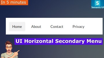 semantic ui horizontal secondary ui menu | horizontal secondary menu | coding menu in semantic ui