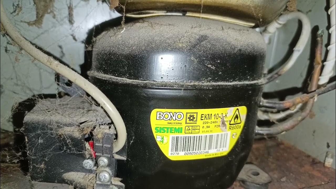 Работа и отключение и включение из розетки на компрессоре холодильника ...