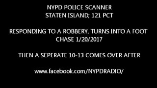 NYPD STATEN ISLAND ROBBERY,FOOTCHASE 1/20/17