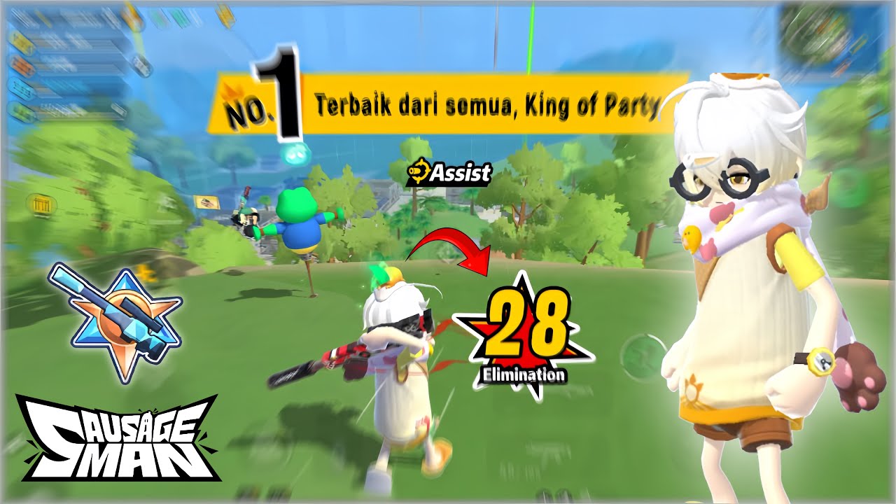 28 KILL !! GAMEPLAY MODE SQUAD | Sausage Man SS17