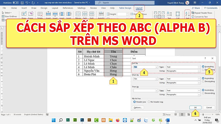 Hướng dẫn cách sắp xếp theo abc