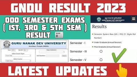 Gndu Result 2023 Latest Updates || Gndu Odd Semester Exams Result || Gndu Result News Today