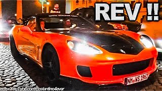 Orange/Black Tuned by Geiger Corvette C6 - Rev - Exhausts Sound -