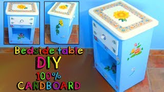 AWESOME BEDSIDE TABLE MAKE WITH CARDBOARD - DIY CRAFTS PROJECT FOR ROOM DECOR
