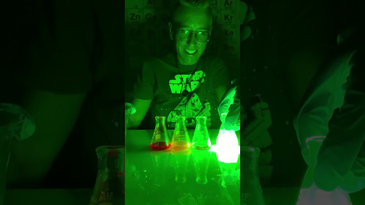 Chemical Kim Demonstrating Chemiluminescence With Glow Sticks