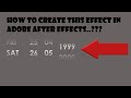 How to create date counter effect in ADOBE AFTER EFFECTS??? |TUTORIAL AFTER EFFECT|