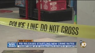 FBI report: Crime rates increased across San Diego area in first half of 2012