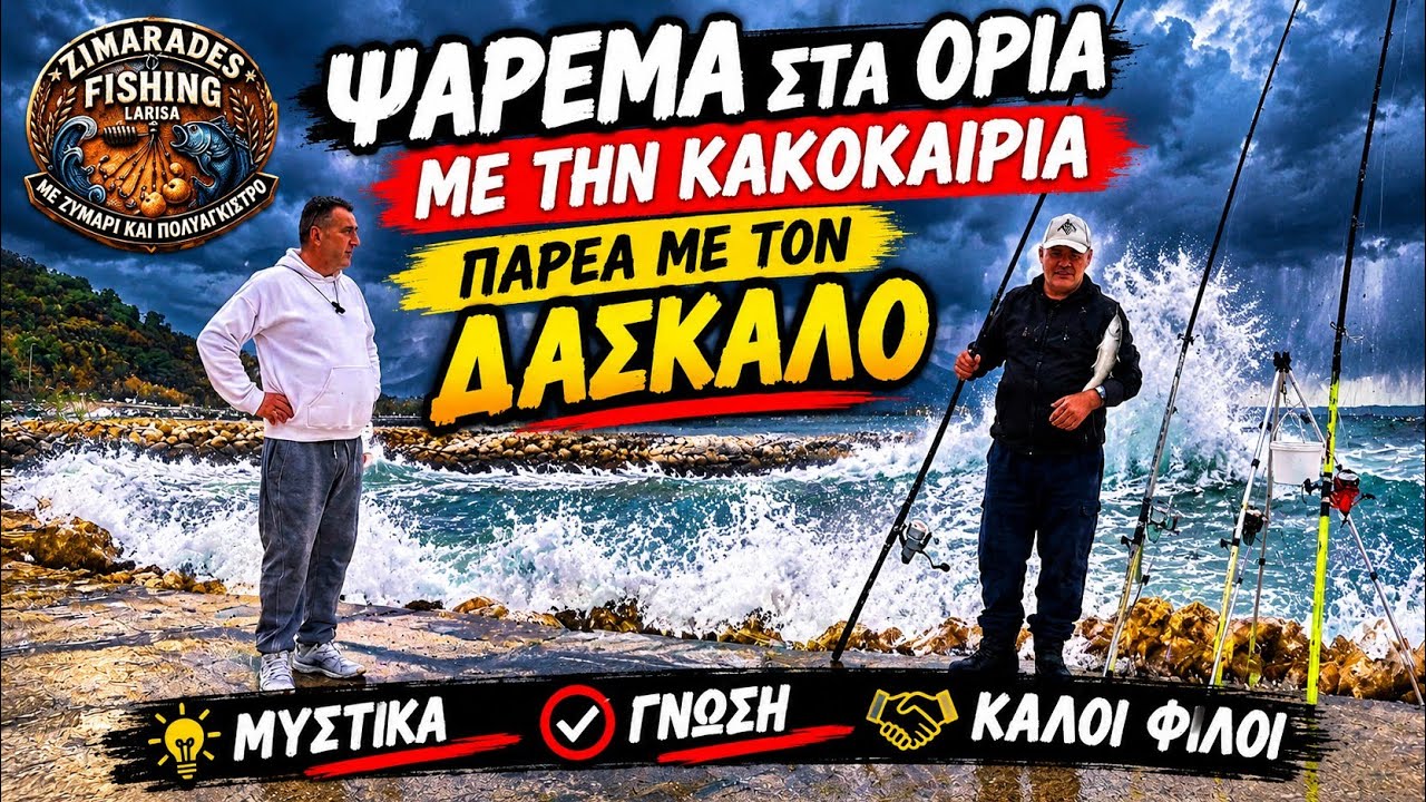 🎣ΨΑΡΕΜΑ στα ΟΡΙΑ με τον ΔΑΣΚΑΛΟ.⚡🌪️⛈️