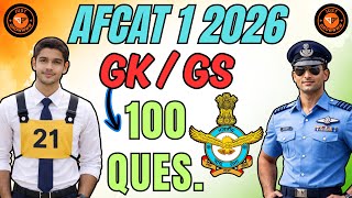 AFCAT 1 2026   Top 100 GK / GS Questions LIVE @Justgrowwww #afcat2026