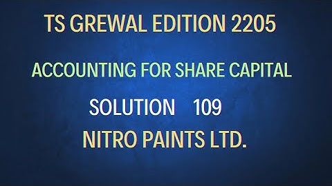 solution no.109| Shares | Ts grewal |Edition 2025 @sethsaccountancytricks