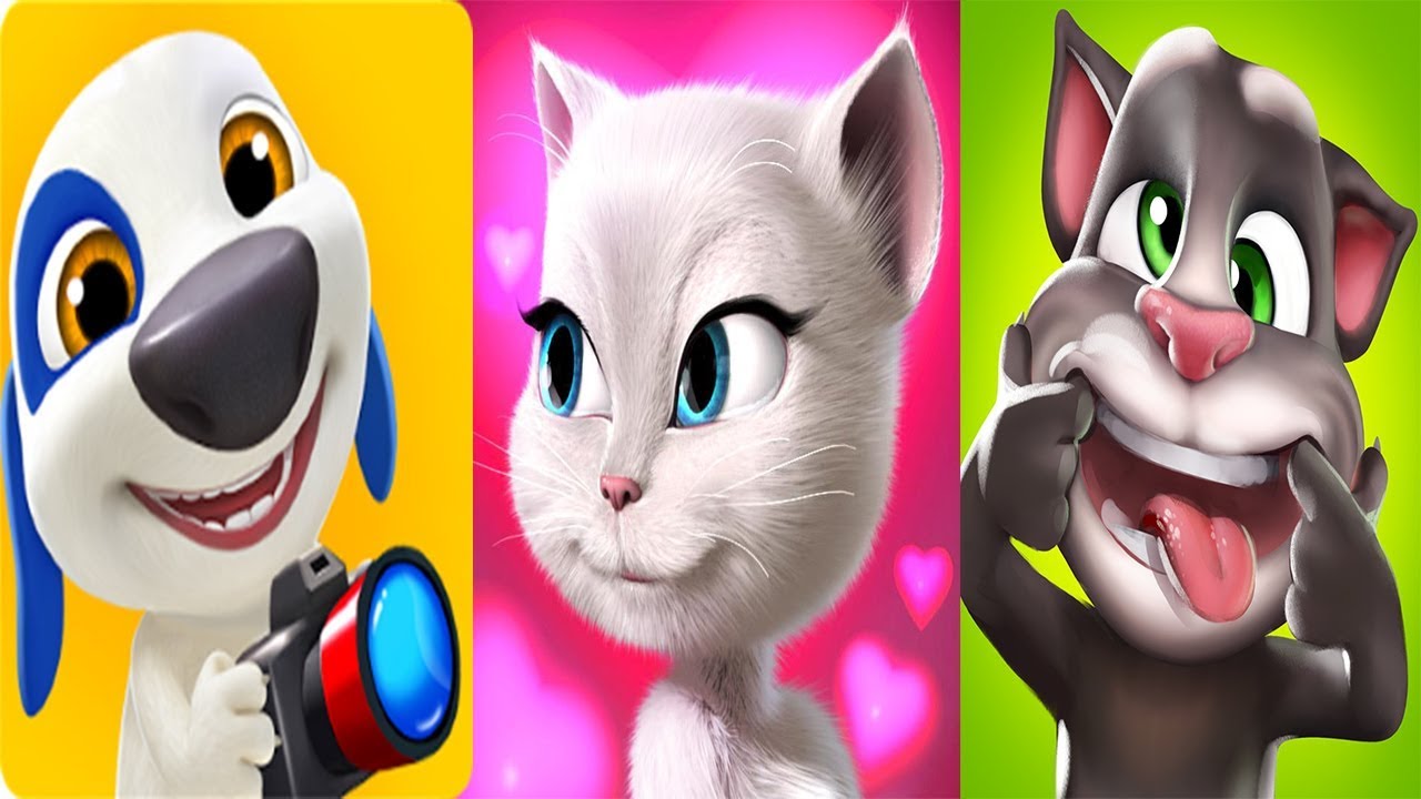 New talking tom. Tom talking Angela. Том Анджела Хэнк. Talking Tom Минимульты Анджела.