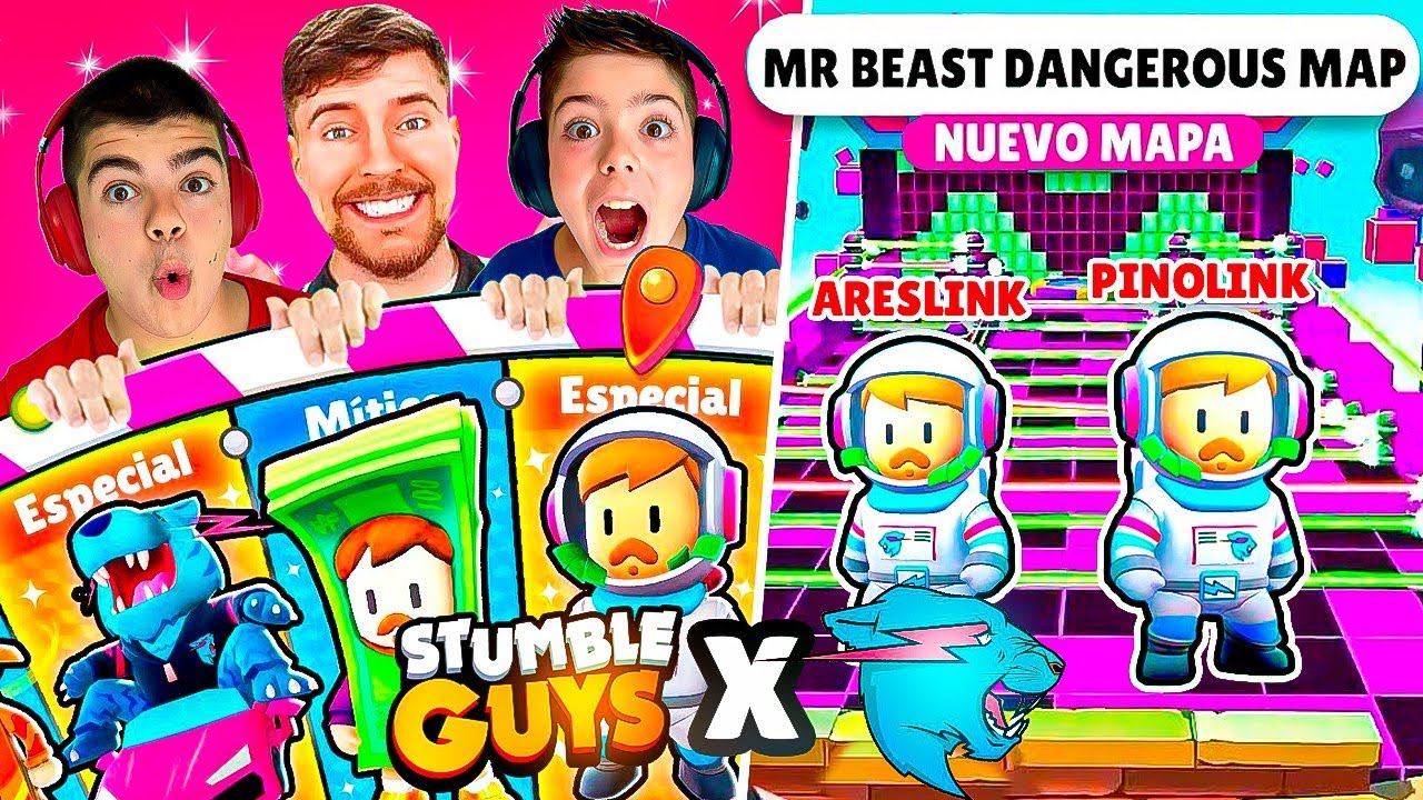 JUGAMOS a la BETA 0.58 de STUMBLE GUYS X MRBEAST!!! (nuevo mapa y nuevas skins)