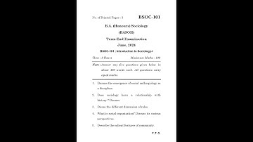 BSOC - 101  June 2024 Question Paper