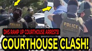 🚨Agents Clash With Protesters Over Courthouse Arrest - DHS Pushes Back! 