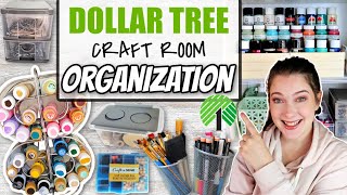 DOLLAR TREE CRAFT ROOM ORGANIZATION HACKS \& IDEAS | Organization On A Budget | Dollar Tree DIY