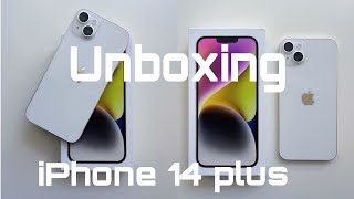 Unboxing iPhone 14 plus starlight ✨|| 256gb aesthetic