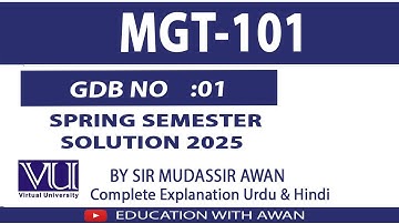 MGT101 GDB 1 Solution Spring 2025 ||  Education With Awan ||