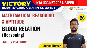 UGC NET 2021 | Mathematical Reasoning & Aptitude by Anand Kumar | Blood Relation