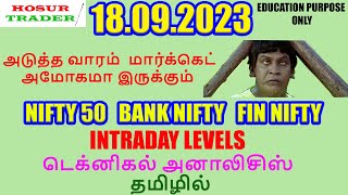 Nifty Bank Nifty Prediction for Tomorrow in Tamil 18.09.2023 | Options Intraday Trading Analysis