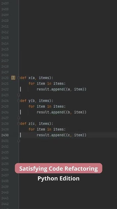 Satisfying Code Refactoring - Python Edition #shorts #coding # ...