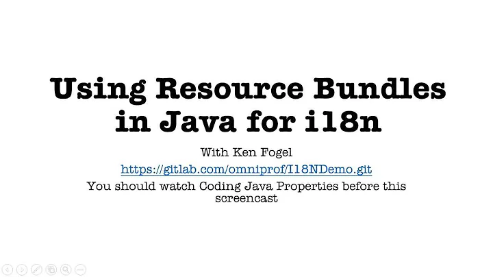 Using Resource Bundles in Java for i18n