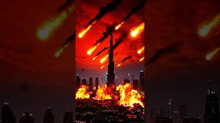 Meteor Strike Over Dubai ai #meteor #dubai #impact