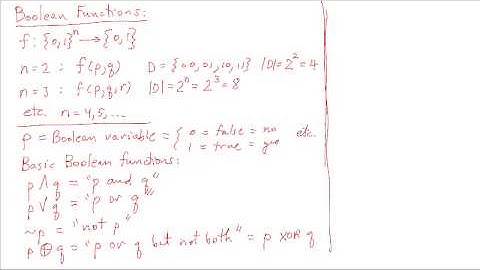 Boolean Functions Lesson 7