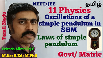 Oscillations of a simple pendulum in SHM|laws of simple pendulum|Unit 10|11 Physics|sky physics