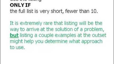 Listing vs Counting vs Probability Rules
