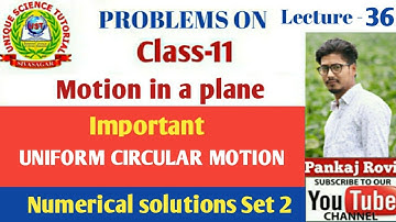 #Class-11#Motion in a plane #L-36 #Numericals on uniform circular motion SET -2 #Pankaj Rovi #UST