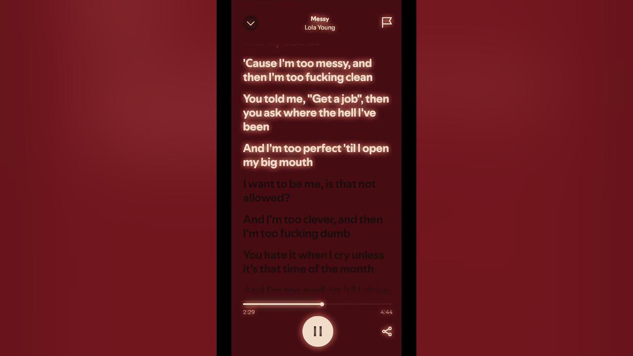 Messy - Lola Young✨ #Lyrics #Viral #Trending  #MusicLover #NowPlaying #PopMusic